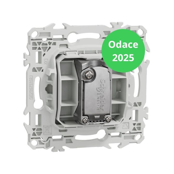Schneider - Odace 2025 - LOT de 10 Prises TV simple mâle - Sortie coaxiale - Blanc craie - Réf : S920445 x 10