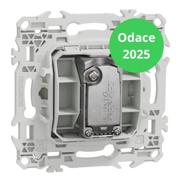Schneider - Odace 2025 - LOT de 10 Prises TV simple mâle - Sortie coaxiale - Blanc craie - Réf : S920445 x 10