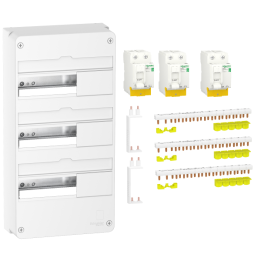 Schneider - Resi9 - coffret 13M à VIS - 3R + différentiel type A et 2 AC + peignes H. et V