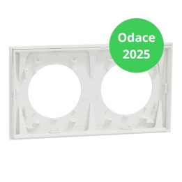 Schneider - Odace 2025 - LOT de 10 Plaques de finition 2 postes - Blanc craie - Réf : S920704 x 10