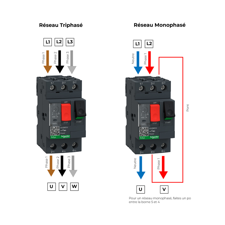 Schneider - Disjoncteur moteur 0,40A-0,63A - GV2ME04