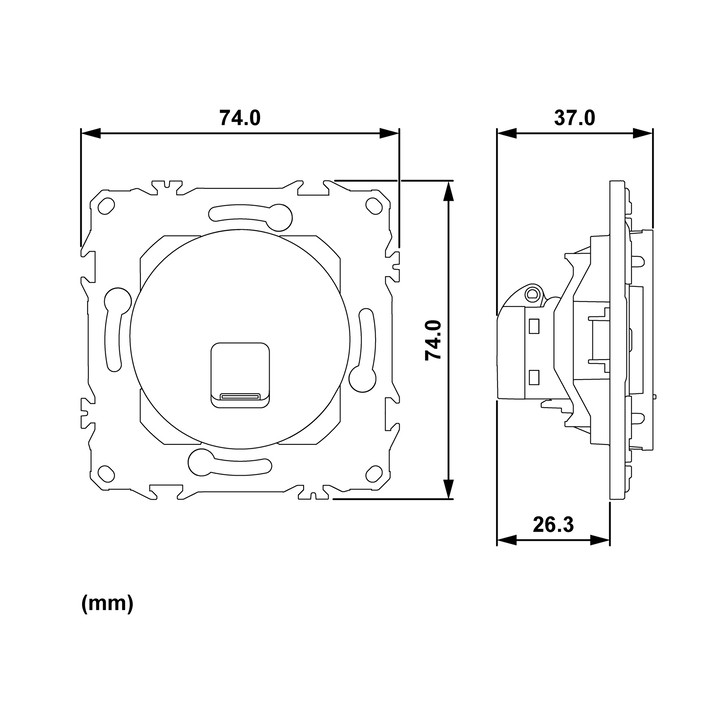 Schneider - Odace 2025 - LOT de 10 Prises RJ45 - Cat6 UTP grade 1 à 2 - Blanc craie - Réf : S920475 x 10