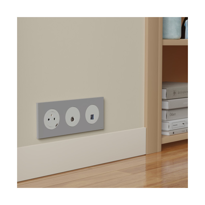 Schneider - Odace 2025 - LOT de 10 Prises RJ45 - Cat6 UTP grade 1 à 2 - Blanc craie - Réf : S920475 x 10