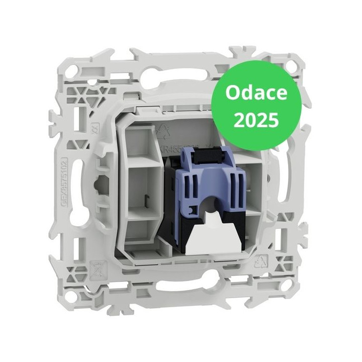Schneider - Odace 2025 - LOT de 10 Prises RJ45 - Cat6 UTP grade 1 à 2 - Blanc craie - Réf : S920475 x 10