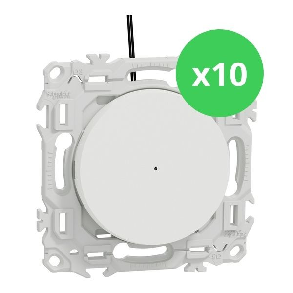 Schneider - Odace 2025 - LOT de 10 Va-et-vient ou poussoir lumineux/témoin LED verte 0,15mA - Blanc craie - Réf : S920263 x 10