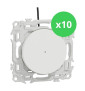Schneider - Odace 2025 - LOT de 10 Va-et-vient ou poussoir lumineux/témoin LED verte 0,15mA - Blanc craie - Réf : S920263 x 10