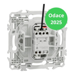 Schneider - Odace 2025 - LOT de 10 Va-et-vient ou poussoir lumineux/témoin LED verte 0,15mA - Blanc craie - Réf : S920263 x 10