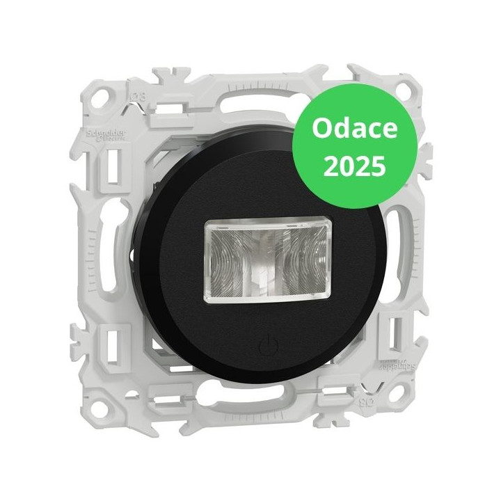 Schneider - Odace 2025 - Détecteur de présence et mouvement - 3 fils avec neutre - Noir onyx - Réf : S940526