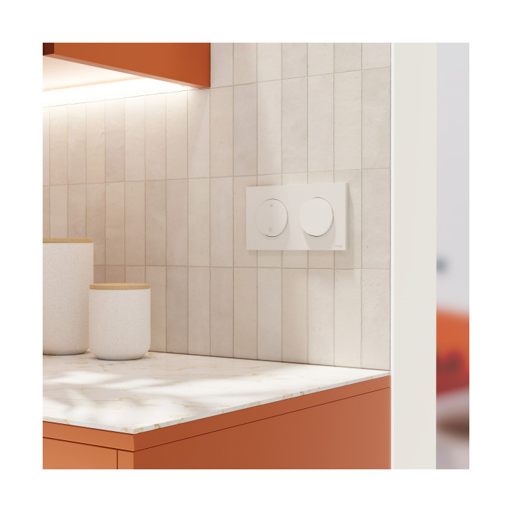 Schneider - Odace 2025 - LOT de 10 Interrupteurs ou poussoirs VMC 2 vitesses - 10AX - Blanc craie - Réf : S920233 x 10