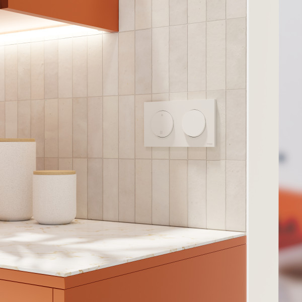 Schneider - Odace 2025 - LOT de 10 Interrupteurs ou poussoirs VMC 2 vitesses - 10AX - Blanc craie - Réf : S920233 x 10