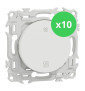 Schneider - Odace 2025 - LOT de 10 Interrupteurs ou poussoirs VMC 2 vitesses - 10AX - Blanc craie - Réf : S920233 x 10