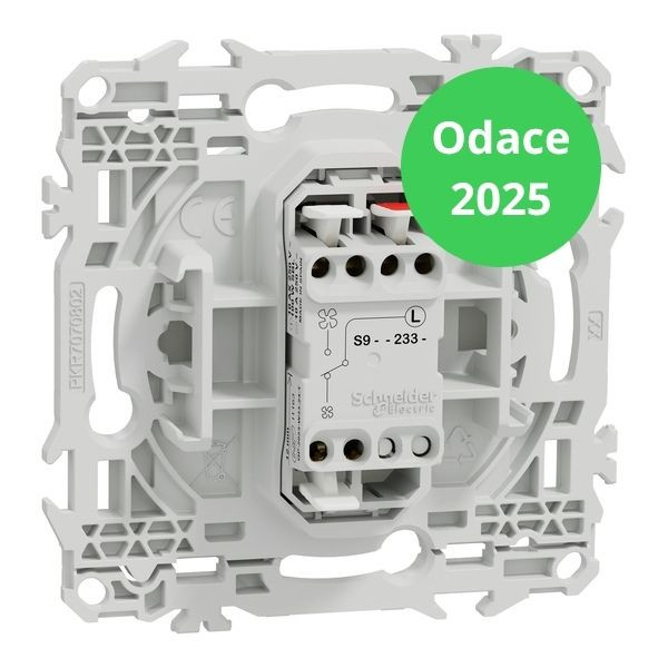 Schneider - Odace 2025 - LOT de 10 Interrupteurs ou poussoirs VMC 2 vitesses - 10AX - Blanc craie - Réf : S920233 x 10