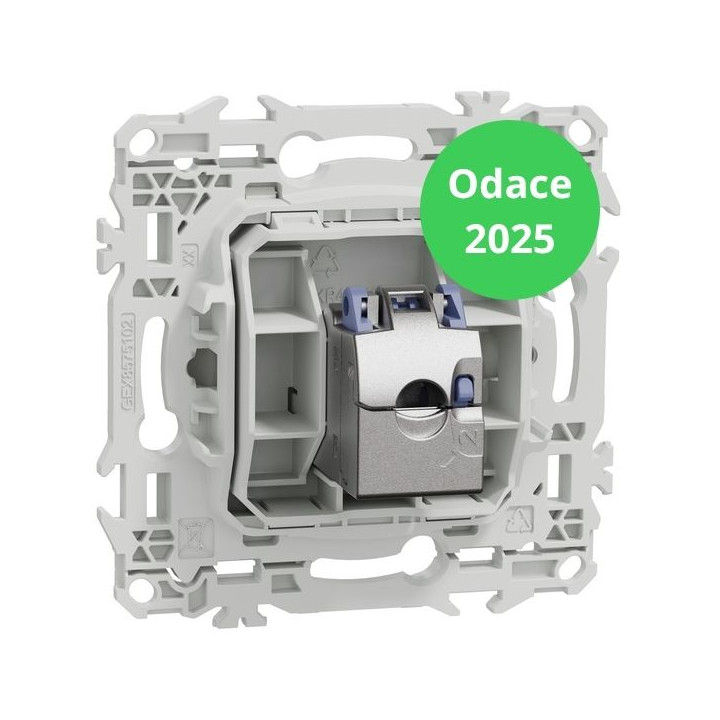 Schneider - Odace 2025 - LOT de 10 Prises RJ45 - Cat6 STP grade 2TV min à grade 3TV - Blanc craie - Réf : S920476 x 10
