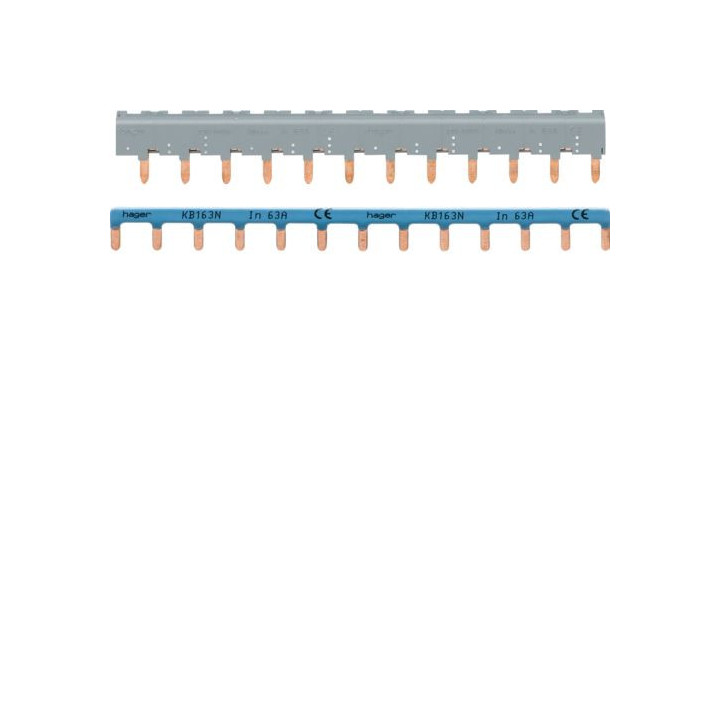 HAGER - Barres pontage 3P+N 63A 12 mod - Réf : KBN863A