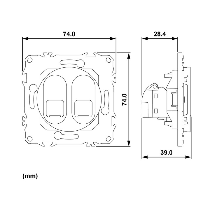 Schneider - Odace 2025 - LOT de 10 Prises double RJ45 - Cat6 STP grade 2TV min à grade 3TV - Blanc craie - Réf : S920486 x 10