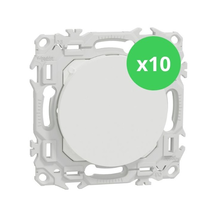 Schneider - Odace 2025 - LOT de 10 Permutateurs - Bornes automatiques - 10AX - Blanc craie - Réf : S920205 x 10