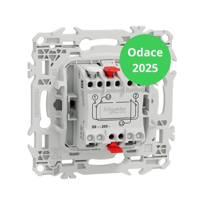 Schneider - Odace 2025 - LOT de 10 Permutateurs - Bornes automatiques - 10AX - Blanc craie - Réf : S920205 x 10