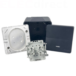 Schneider - Mureva Styl - Va et vient lumineux Led - Saillie - IP55/IK08 - Connexion auto - Gris - Ref : MUR35024