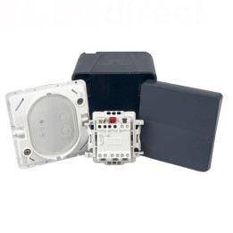 Schneider - Mureva Styl - Bouton poussoir - Saillie - IP55/IK08 - Connexion auto - Gris - Ref : MUR35026