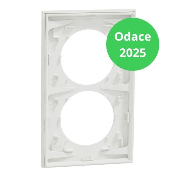 Schneider - Odace 2025 - LOT 10 de Plaques de finition 2 postes entraxe spécifique 57mm - Blanc craie - Réf : S920714 x 10