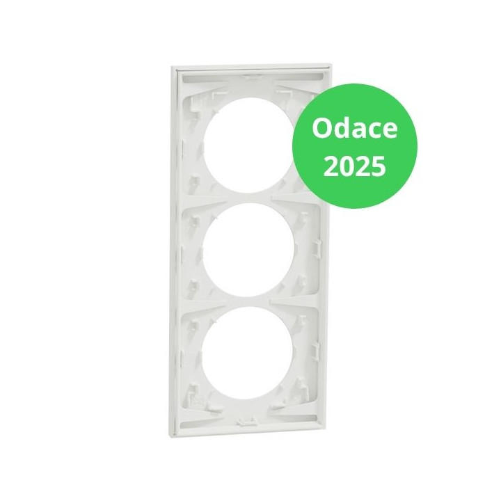 Schneider - Odace 2025 - LOT de 5 Plaques de finition 3 postes entraxe spécifique 57mm - Blanc craie - Réf : S920716 x 5