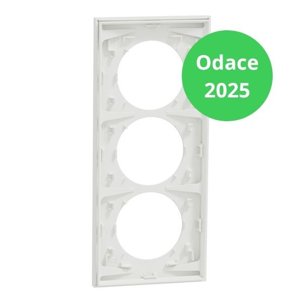 Schneider - Odace 2025 - LOT de 5 Plaques de finition 3 postes entraxe spécifique 57mm - Blanc craie - Réf : S920716 x 5