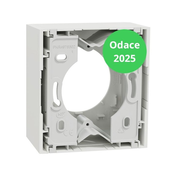 Schneider - Odace 2025 - LOT de 4 Boîtes pour montage en saillie - 1 poste - Blanc craie - Réf : S920762 x 4