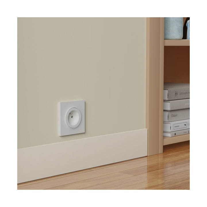 Schneider - Odace 2025 - LOT de 10 Prises rénovation 2P+T à puits - 4 bornes auto par pôle - Blanc craie - Réf : S920049 x 10