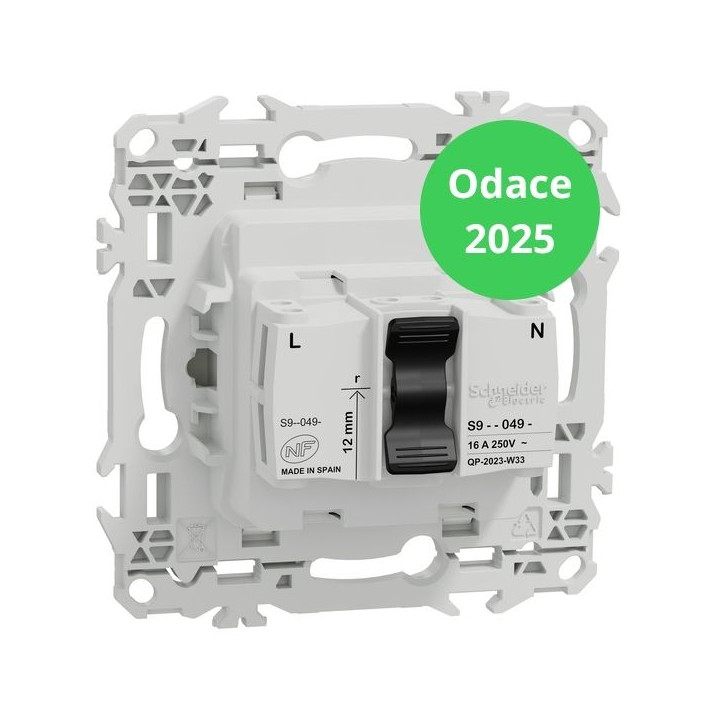 Schneider - Odace 2025 - LOT de 10 Prises rénovation 2P+T à puits - 4 bornes auto par pôle - Blanc craie - Réf : S920049 x 10