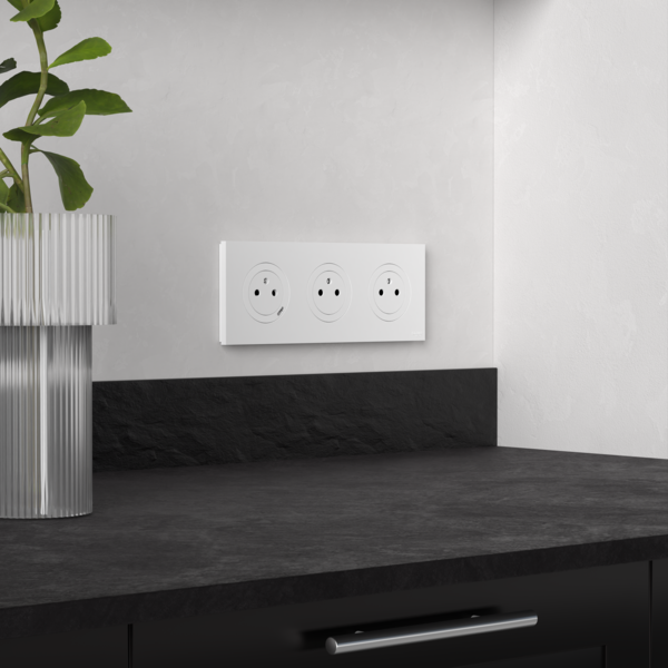 Schneider - Odace 2025 - LOT de 10 Prises 2P+T affleurante + chargeur USB-C 18W - Blanc craie - Réf : S920042 x 10