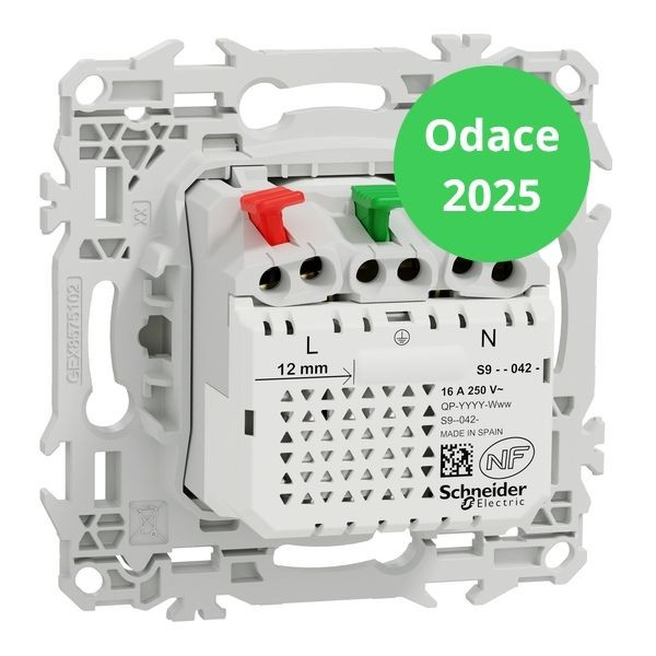 Schneider - Odace 2025 - LOT de 10 Prises 2P+T affleurante + chargeur USB-C 18W - Blanc craie - Réf : S920042 x 10