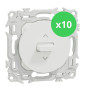 Schneider - Odace 2025 - LOT de 10 Interrupteurs ou poussoir volet roulant - 3 positions - Blanc craie - Réf : S920208 x 10