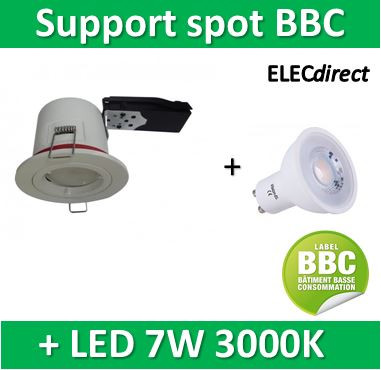 Spot LED Swing connecté - orientable - recouvrable 7W bbc - blanc -  SWI7WZIG - Asled - Mon Habitat Electrique
