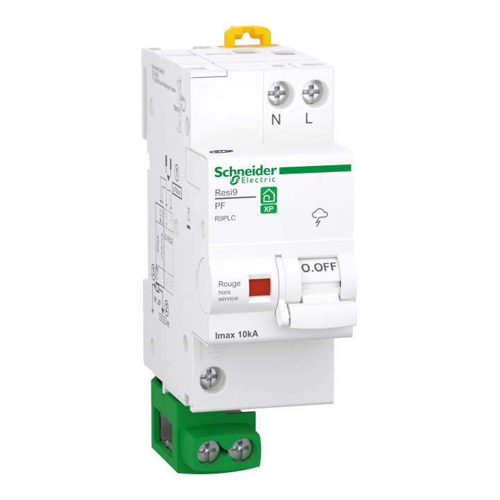 Schneider - Resi9 XP - parafoudre combi - 10kA - 1P+N avec accessoires - Réf : R9PLC