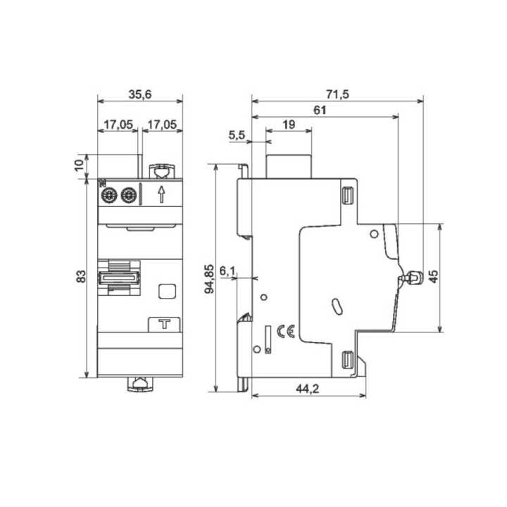LEGRAND - Interrupteur différentiel - DX3 - 2P - 40A - 30mA - Type F - Départ Haut Auto - Réf : 411644