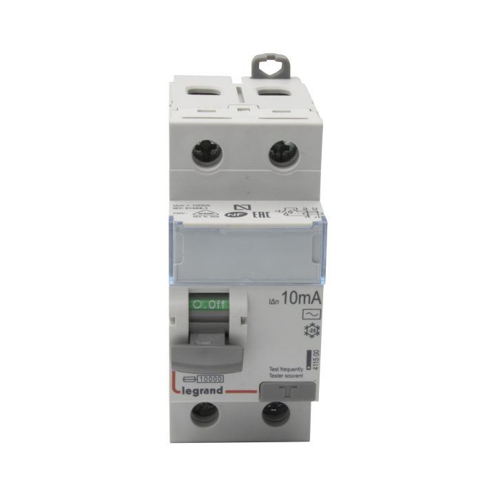 LEGRAND - Interrupteur différentiel - DX3 - 2P - 16A - 10mA - Type AC - Départ Bas à Vis - Réf : 411500