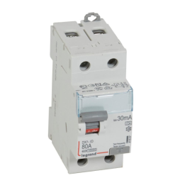 LEGRAND - Interrupteur différentiel - DX3 - 2P - 80A - 30mA - Type A - Départ Bas à Vis - Réf : 411557