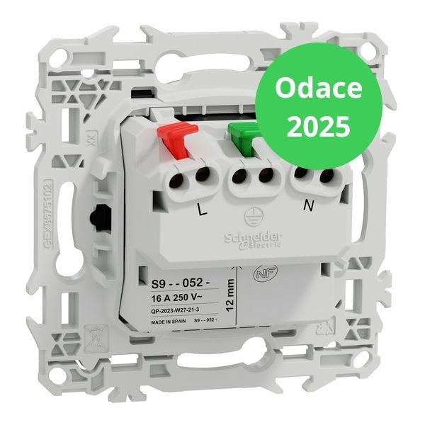 Schneider - Odace 2025 - LOT de 10 Prises de courant 2P+T affleurante - Noir onyx - Réf. : S940052 x 10