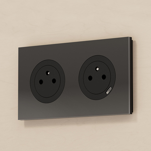 Schneider - Odace 2025 - LOT de 120 Prises de courant 2P+T affleurante - Noir onyx - Réf. : S940052 x 120