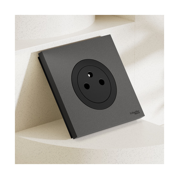 Schneider - Odace 2025 - LOT de 120 Prises de courant 2P+T affleurante - Noir onyx - Réf. : S940052 x 120
