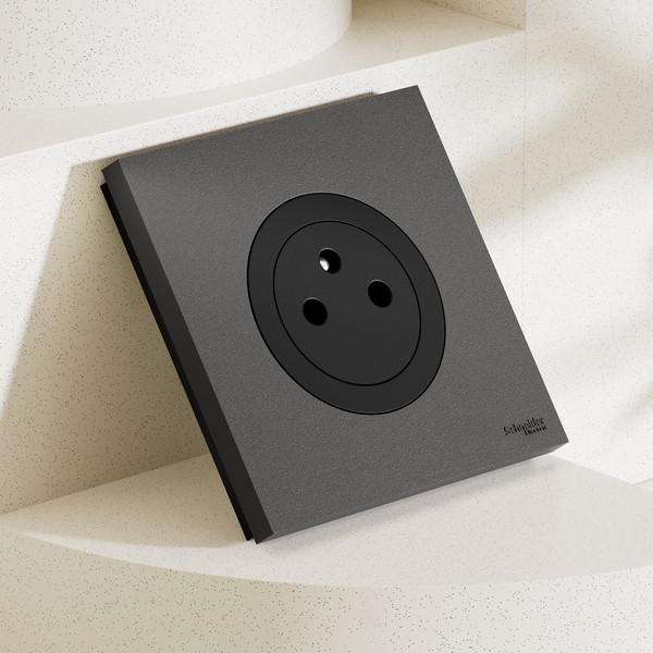 Schneider - Odace 2025 - LOT de 120 Prises de courant 2P+T affleurante - Noir onyx - Réf. : S940052 x 120