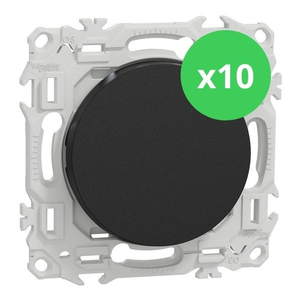 Schneider - Odace 2025 - LOT de 10 Va et Vient ou Poussoir - 10AX - Noir onyx - Réf : S940204 x 10