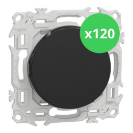 Schneider - Odace 2025 - LOT de 120 Va et Vient ou Poussoir - 10AX - Noir onyx - Réf : S940204 x 120