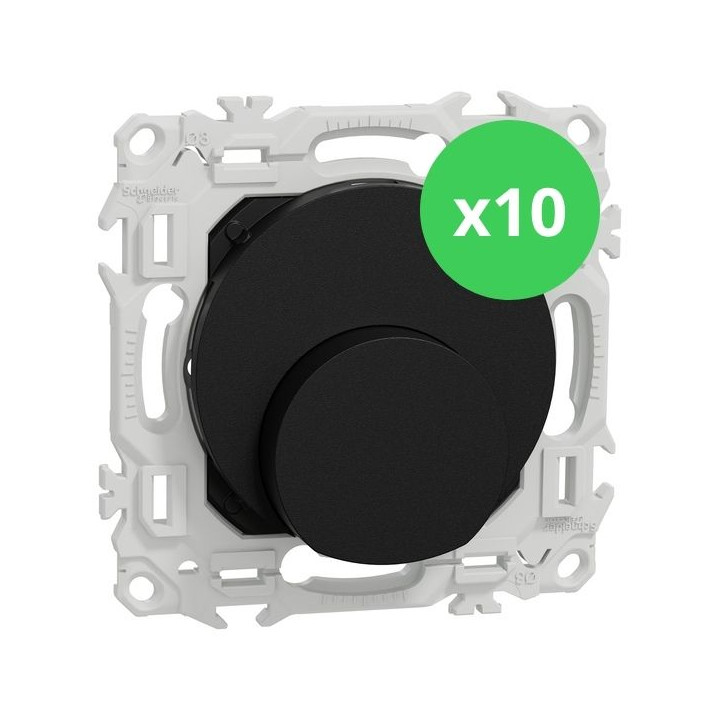 Schneider - Odace 2025 - LOT de 10 Sorties de câble - Serre câble 6 à 12 mm² - Noir onyx - Réf : S940662 x 10