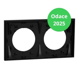 Schneider - Odace 2025 - LOT de 10 Plaques de finition 2 postes - Noir onyx - Réf : S940704 x 10