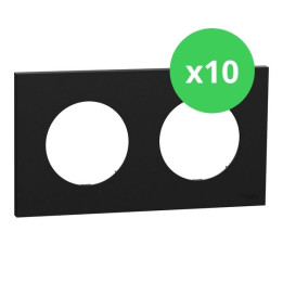 Schneider - Odace 2025 - LOT de 10 Plaques de finition 2 postes - Noir onyx - Réf : S940704 x 10