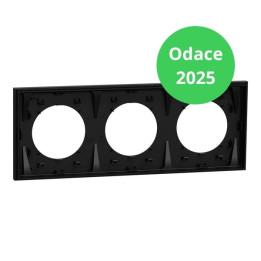 Schneider - Odace 2025 - LOT de 5 Plaques de finition 3 postes - Noir onyx - Réf : S940706 x 5