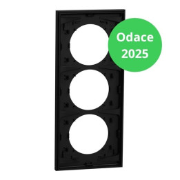 Schneider - Odace 2025 - LOT de 5 Plaques de finition 3 postes entraxe spécifique 57mm - Noir onyx - Réf : S940716 x 5