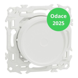 Schneider - Wiser Odace 2025 - Variateur rotatif connecté 2 ou 3 fils Zigbee - Blanc craie - Réf : S920513