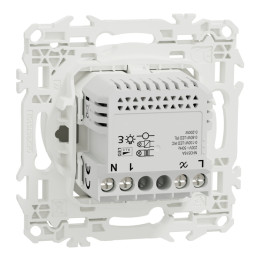 Schneider - Wiser Odace 2025 - Variateur rotatif connecté 2 ou 3 fils Zigbee - Blanc craie - Réf : S920513